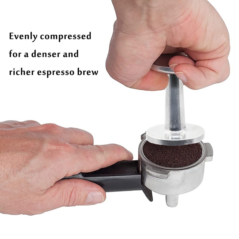 Ezebesta Dual-Sided Espresso Hand Tamper 51mm and 58mm Dual Ended Silver gallery