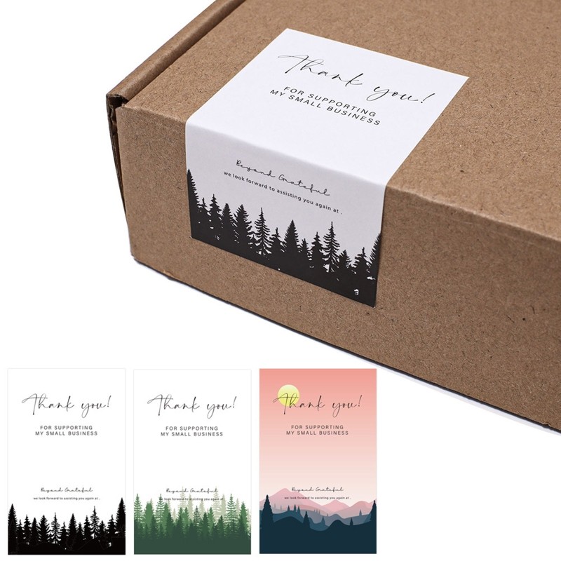 Rectangular Printed Forest Series Sticker Set of 50 Baking Biscuit Cake Gift Box gallery