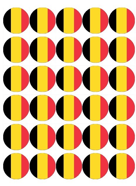 30x Belgium Flags Cupcake Toppers Edible Wafer Paper Fairy Cake Toppers