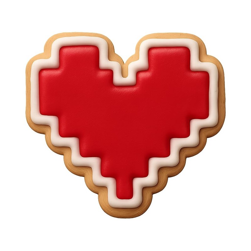Y2K Nostalgia: Pixel Heart Cookie Cutter & Stamp, Fondant & Clay - 4x3.7 gallery