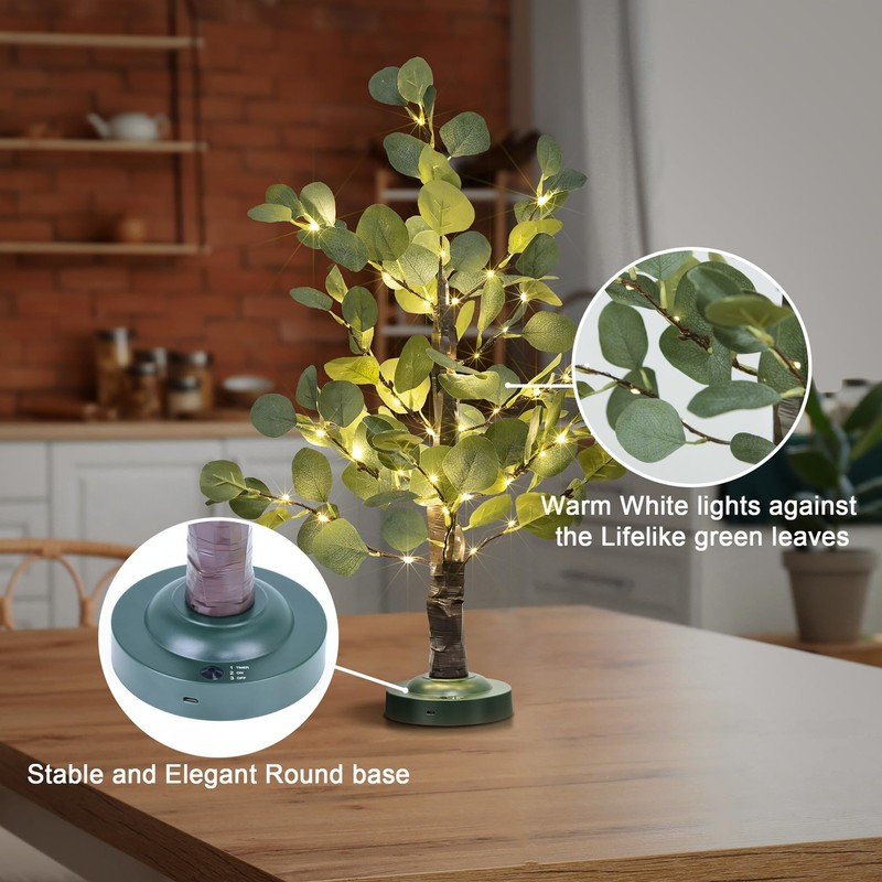 Lightshare 24In Lighted Eucalyptus Tree Warm White Led Artificial Greenery gallery