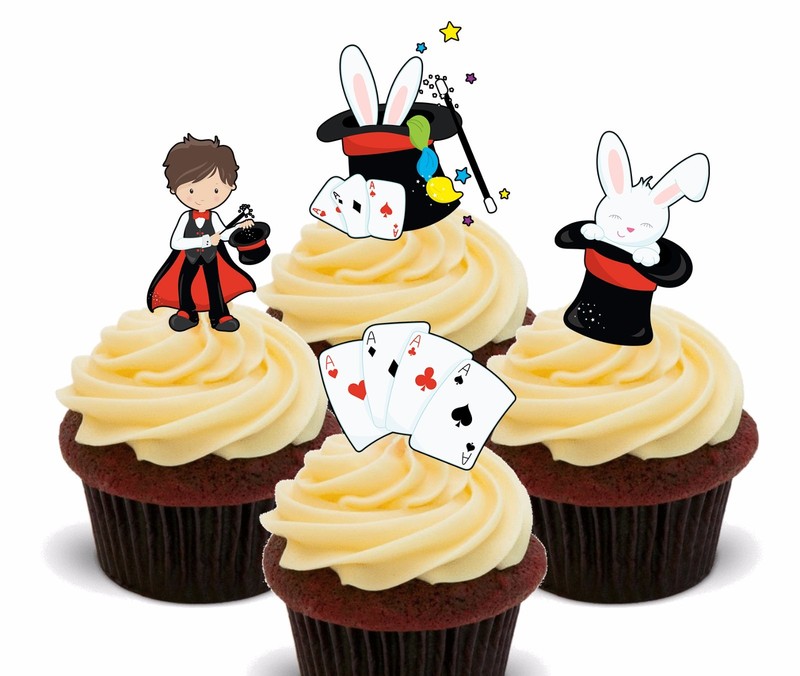 Magic Party – Edible Cupcake Toppers, Kids Stand-up Fairy Cake Bun Decorations