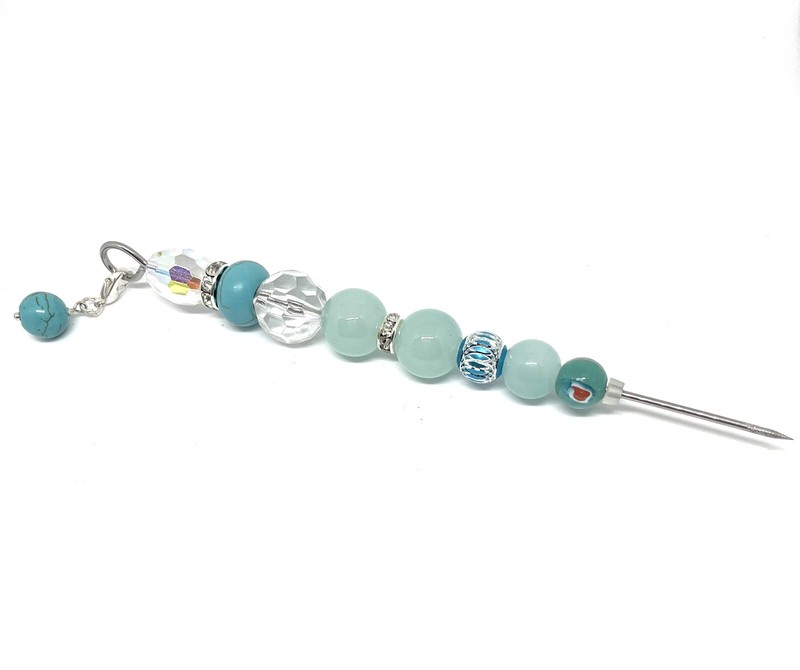 Cookie Cake Decorating Scribe - Turquoise Green Jade Glass Bead 15cm Scribe gallery