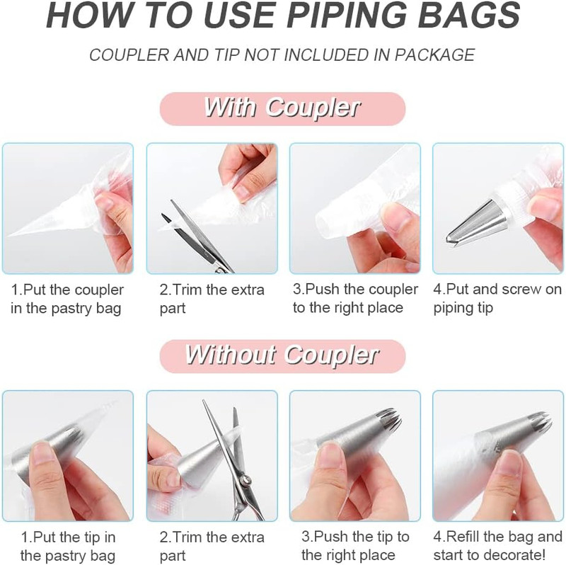 200Pcs Disposable Icing Piping Bags - 12 Inch Pastry Bag Frosting Bags for Cake gallery