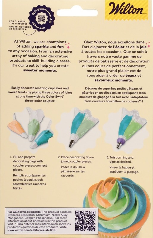 Wilton Color Swirl Decorating Set (3-Color Coupler, 2 Decorating Tips - 1M, 1A) gallery