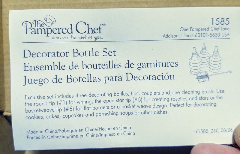Pampered Chef* EXCLUSIVE* Decorator Bottle Set* With Cleaning Brush *7pc *#1585 gallery
