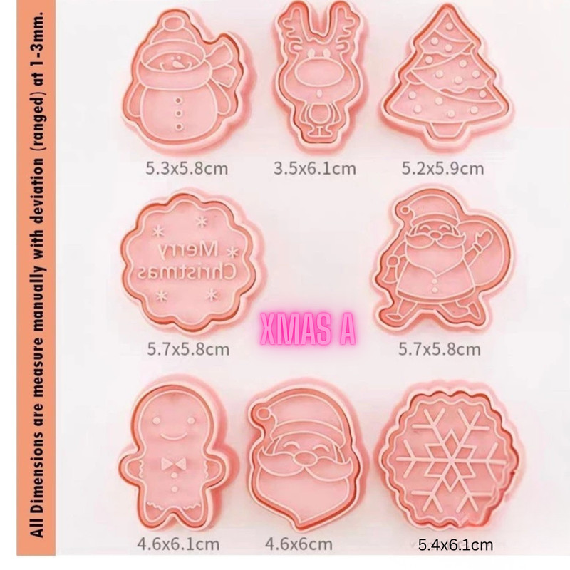 Christmas Design Cookies Cutter Festive Shape Holiday Baking Food Grade Plastic gallery