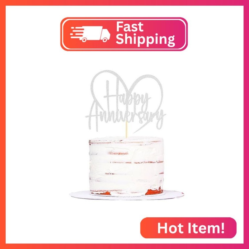 Sumerk 1 PC Happy Anniversary Cake Topper Wedding Anniversary Cake Toppers 50th