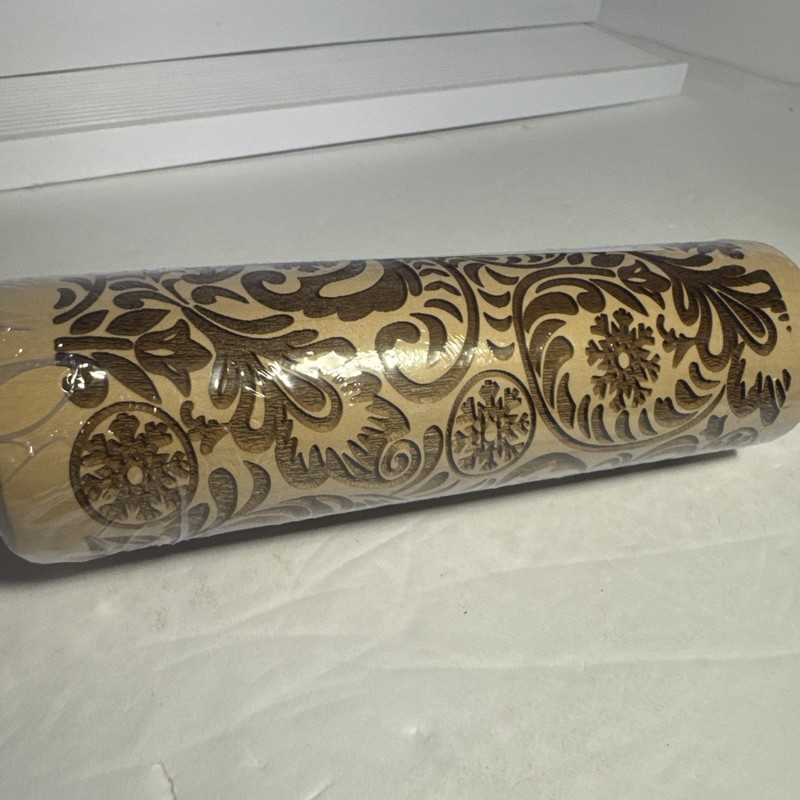 Embossed Rolling Pins With Patterns for Baking, 6 inch Engraved Wooden Rolling gallery