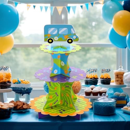 Car Cartoon Themed Dog Birthday Party Decoration 3 Tier Cardboard Cupcake gallery