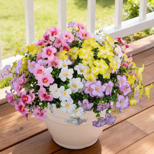 12 Bundles Artificial Flowers for Pink,light Yellow,pink Purple,white