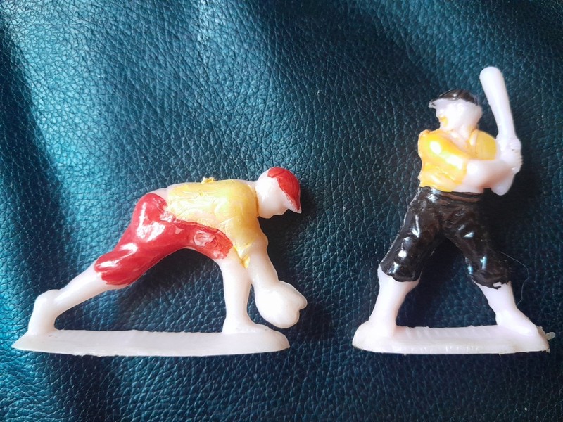 13 Piece Vintage BASEBALL Themed CAKE TOPPERS - 10 Baseballs & 3 Ball Players gallery