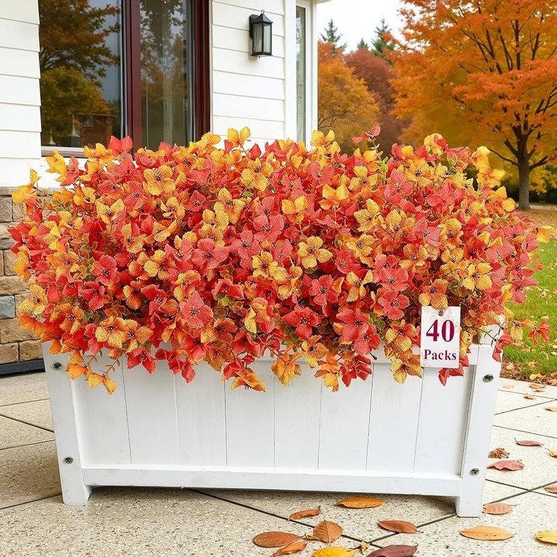SHareconn 20 Bundles Artificial Fall Flowers Outdoors Decoration, Yellow gallery