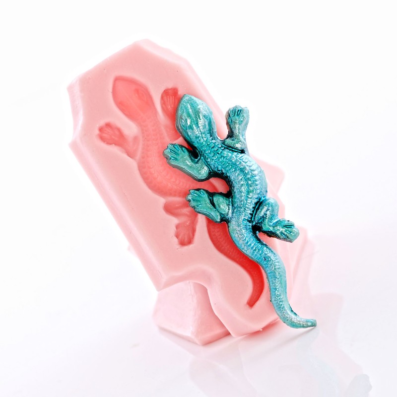 LIzard Silicone Mold - Jewelry Resin Clay Mold - Food Safe Mint Fondant (889 gallery