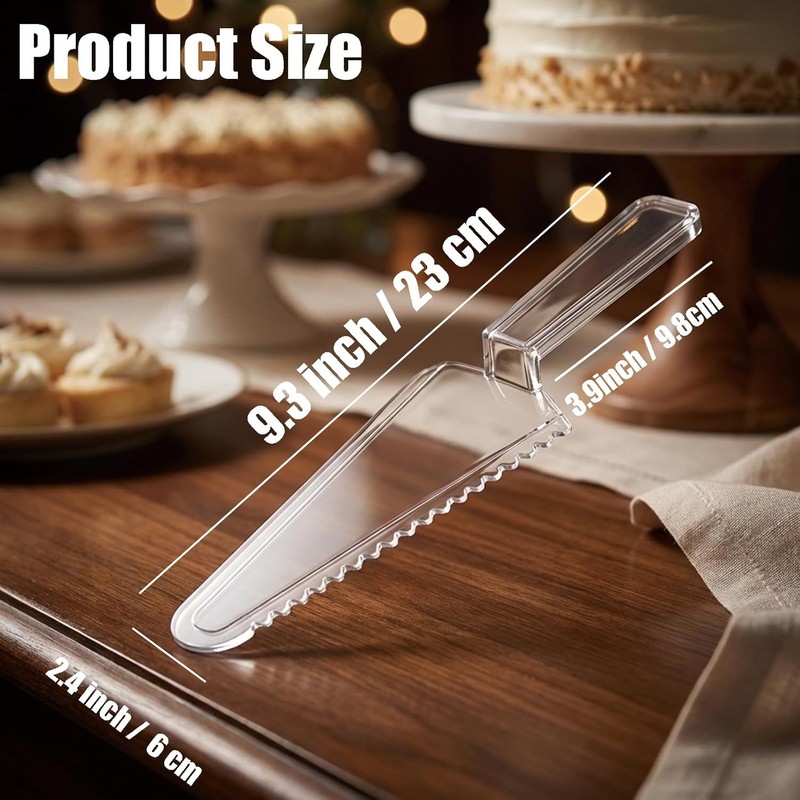 12 Pcs Disposable Plastic Cake Cutter Cake Pie Server Cutter Slicer Pizza Pastry gallery