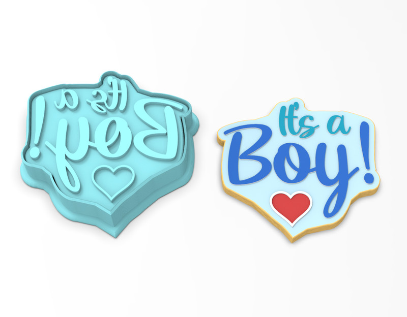 It’s a Boy Cookie Cutter & Stamp | Gender Reveal Baby Shower Congrats