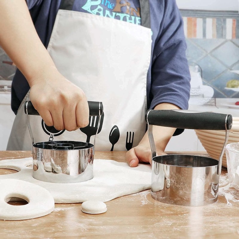Donut Cutter & 3.5 inch Biscuit Cutter Set of 2, with Soft Grip Handle, Bonus... gallery