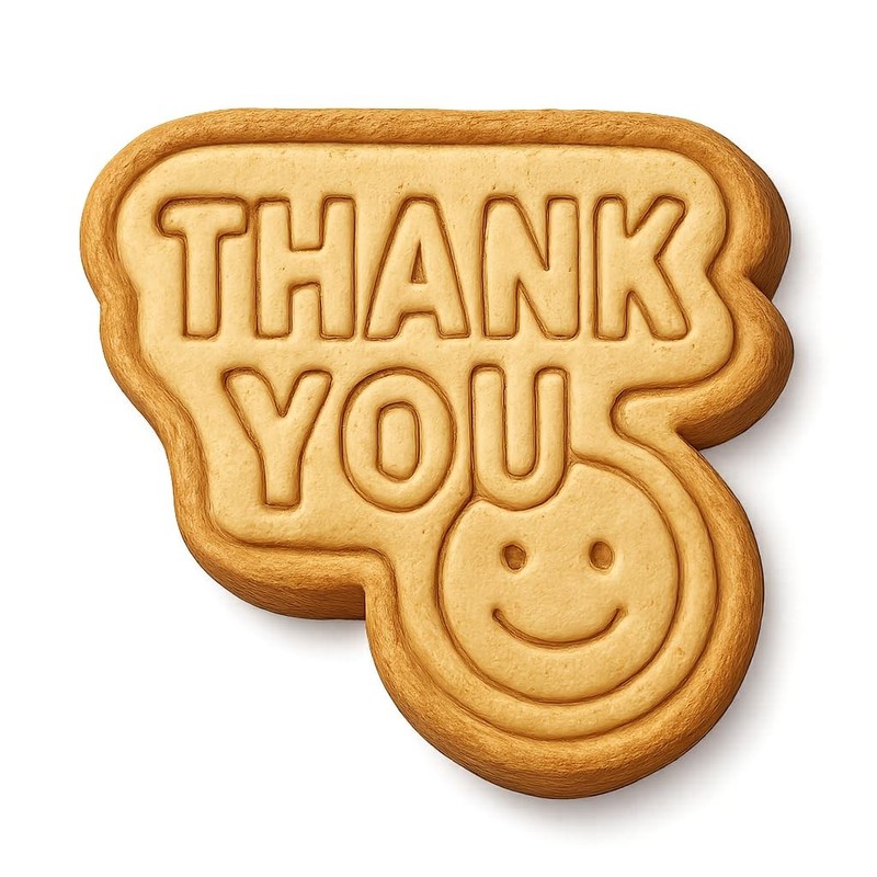 3D Thank You Logo Cookie Cutter & Stamp, Fondant & Clay Cutter – 4×3.9″
