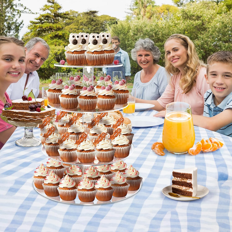 Cupcake Stand, 4 Tier Cupcake Stand for 50 Cupcakes, round Tiered Cupcake Tower, gallery