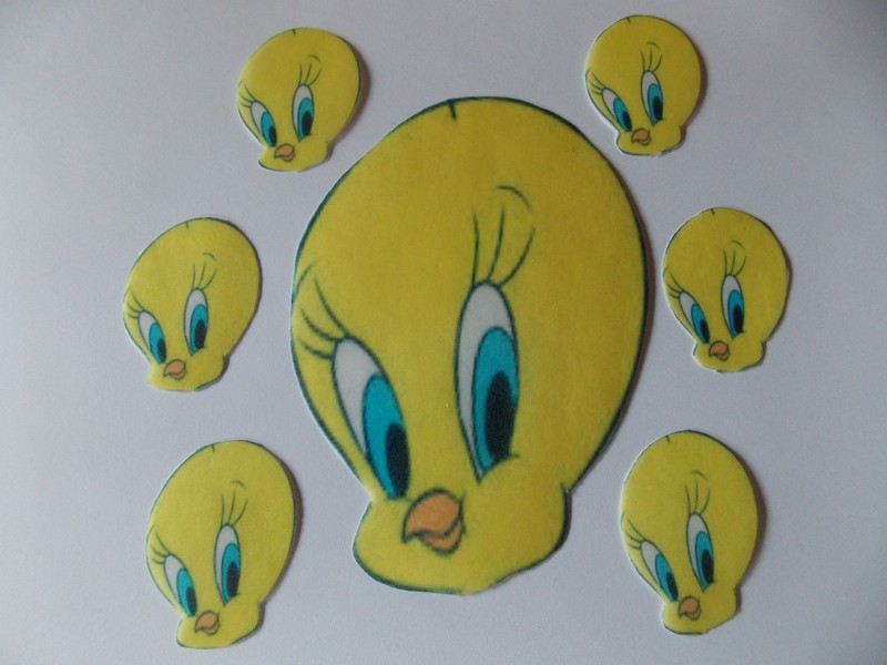 Large Edible precut Tweety Pie cake and cupcake toppers