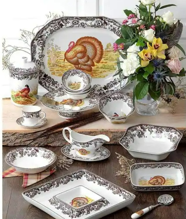 Portmeirion / Spode, Woodland 10.5" Footed Porcelain Cake Stand (Turkey), NIB gallery