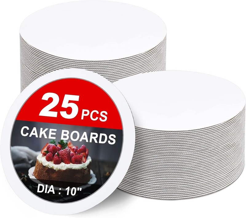 25 OR 40-Packs Cake Boards 10 Inch Round, Cake Boards White Cake Board Rounds,