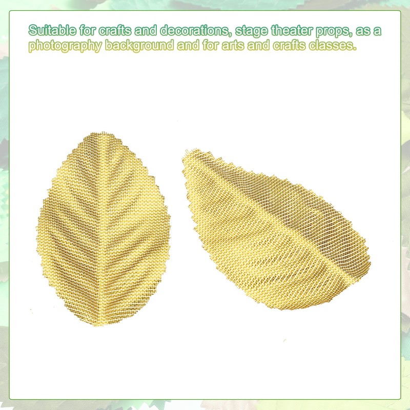 Gold Artificial Leaves 200 Pack Fake Leaves Fabric Faux Leaf, Style 2 gallery