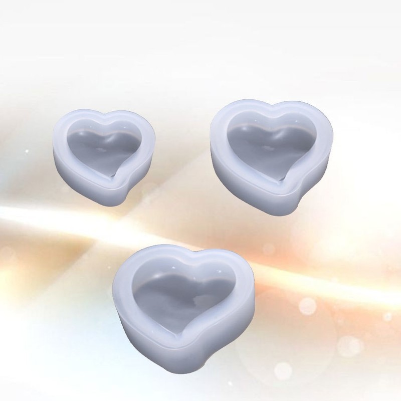 3PCS DIY Heart Shaped Silicone Mold Multi-purpose DIY Crystal Drop Mold Mirror gallery