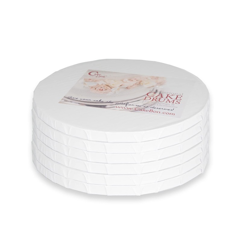 Cake Drums Round 8 Inches – White 6-Pack – Sturdy 1/2 Inch Thick – Fully Wrap…