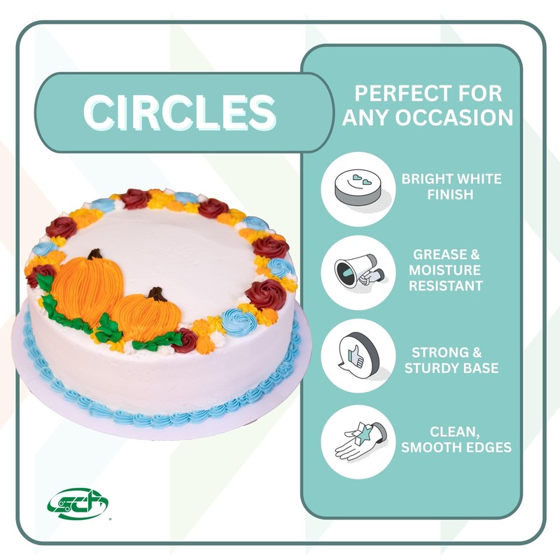 SCT bright white cake circles, 14" diameter , white, paper, 100/carton gallery