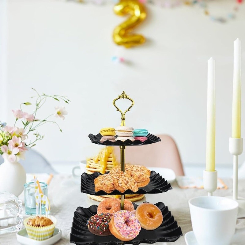 3 Pack Cake Stand Serving Trays Parties Dessert Display Indoor Outdoor Use gallery