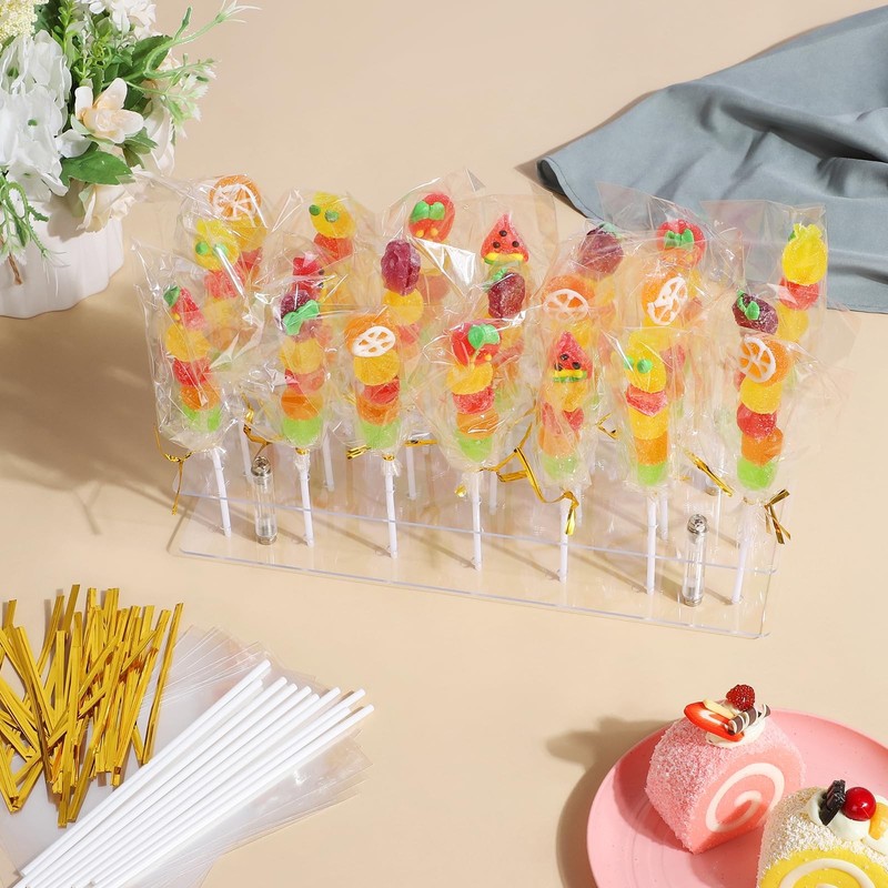 Cake Pop Stand with Sticks Kit, 21 Holes Lollipop Display Stand, Acrylic Cake... gallery
