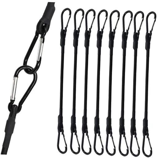 8 Pack Bungee Cord with Hooks, 12 Inch Adjustable Heavy Duty 8 Pack 12 Inch