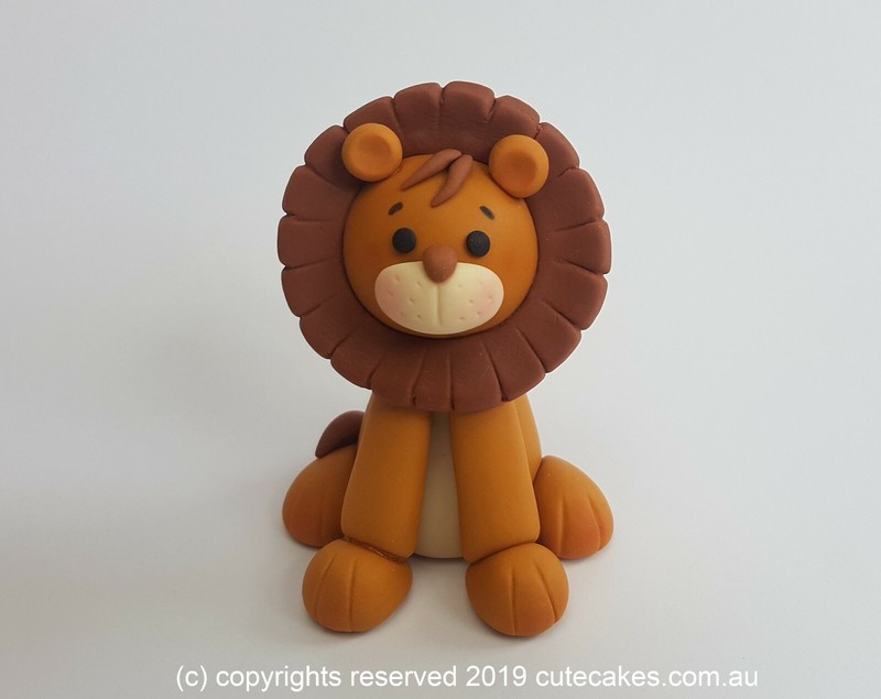 Lion Cake Topper Baby Shower Birthday Christening Baptism Jungle Zoo Animal