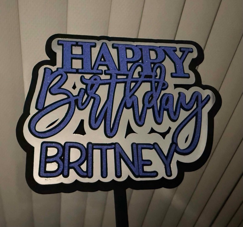 *ASSORTED PERSONALISED 3D BIRTHDAY CAKE TOPPERS – you choose colour