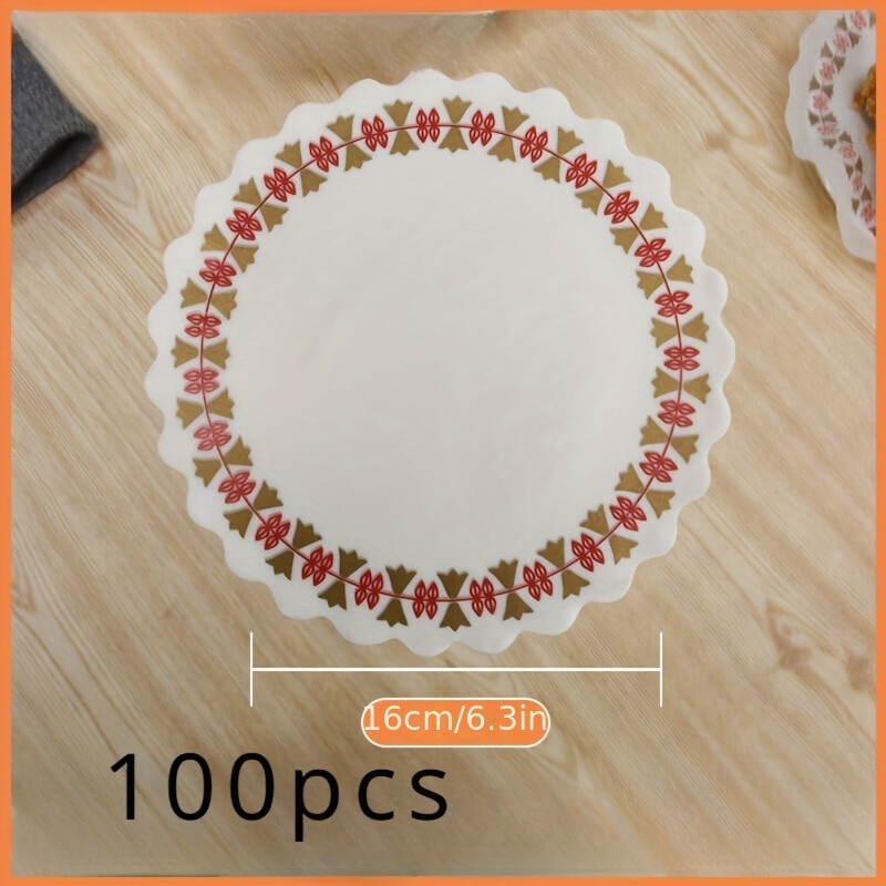 100x Floral Round Fried Food Pads Doilies Paper Lace Placemats Disposable Safety gallery
