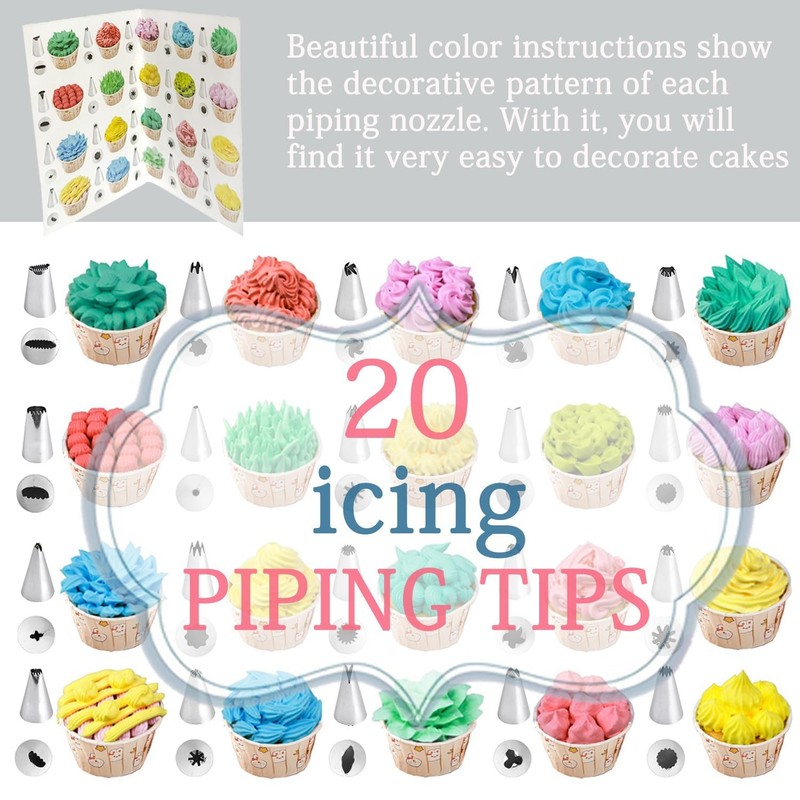 Reusable Piping Bags and Tips Set - Silicone Pastry Bags 3X (12’’+14’’+16’’) ... gallery