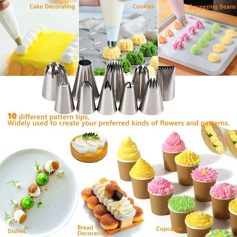 25 PCS Extra Large Piping Tip Set Stainless Steel Frosting Pastry Decorating Kit gallery