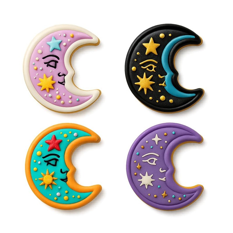 Celestial Moon Cookie Cutter & Stamp - 4x2.4" Magical Design for Lunar Themed... gallery