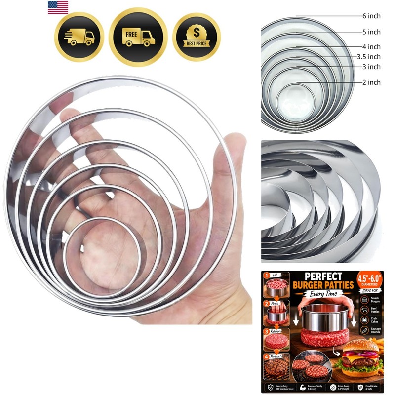 Large Cookie Cutter Set, 6-Piece Stainless Steel Biscuit Cutters, Heavy Duty …