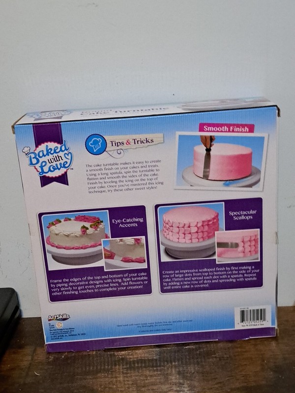 Baked With Love Cake Turntable Round Spinning Easy Cake Decorating Icing gallery