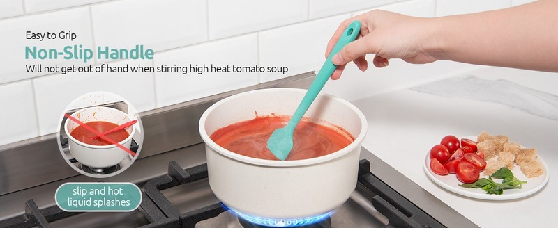 Small Mini Silicone Spatula: 9×2inch 600ºF Heat-Resistant gallery
