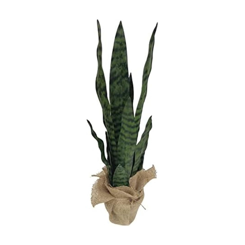 Elements Snake Plant In A Burlap Wrap Pot For Bathroom Farmhouse Faux Greenery