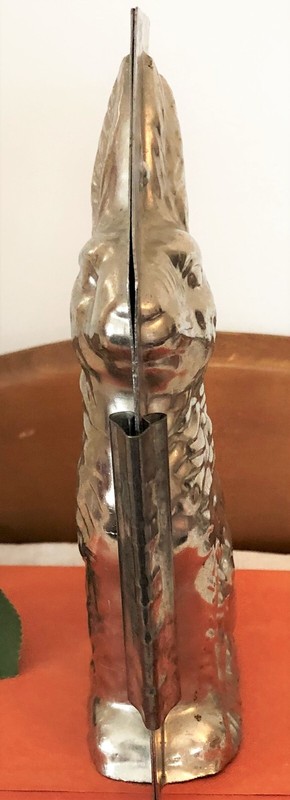 Antique Large Vintage Chocolate Candy Mold Sitting Easter Bunny Rabbit 8" Tall gallery