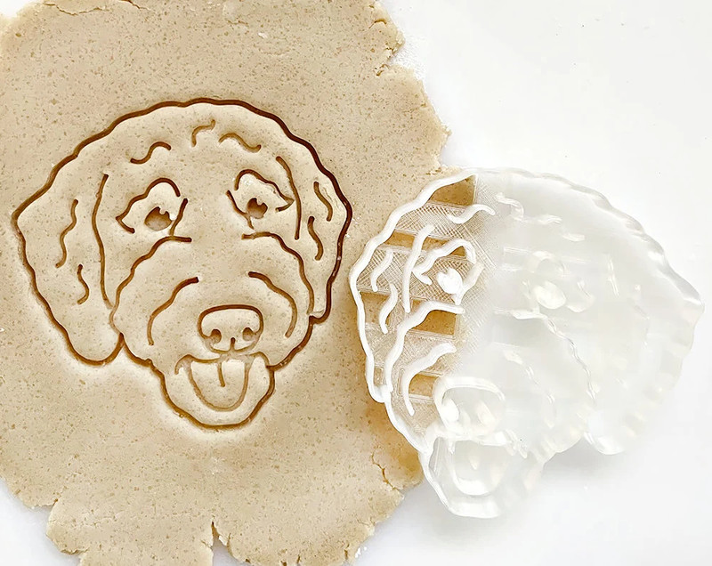 Doodle Bordoodle Cookie Cutter, Dog Portrait Cookie Cutter