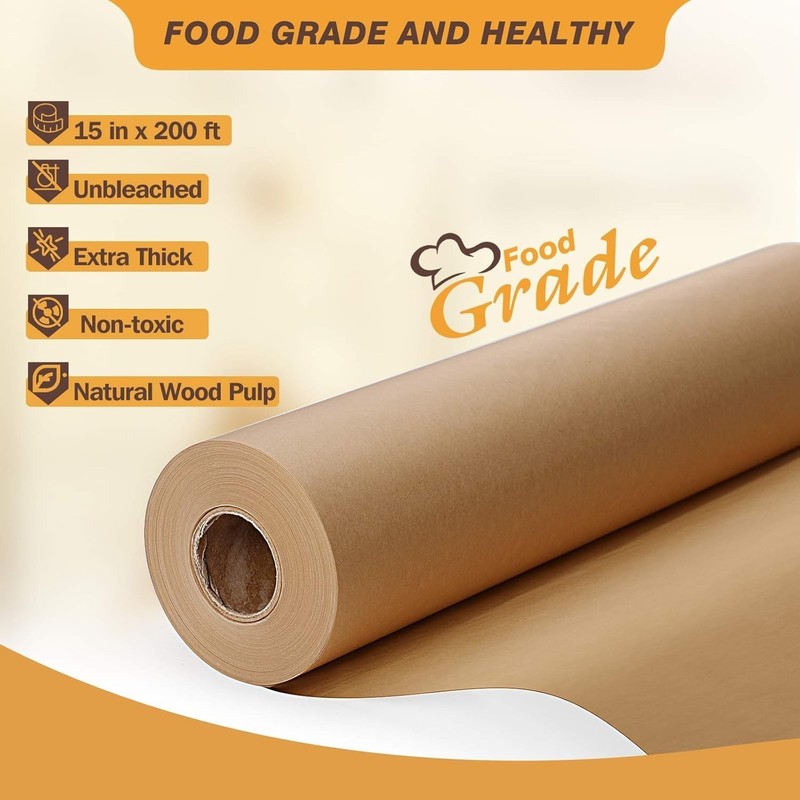 Hiware Unbleached Parchment Baking Paper Roll 15 X 200 Ft 250 Sq Ft gallery