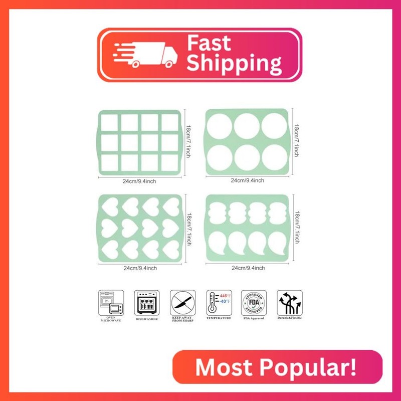 QELEG 4Pcs Cookie Molds Chocolate Chablon Cookies Stencil Mold Set for Cake Deco gallery