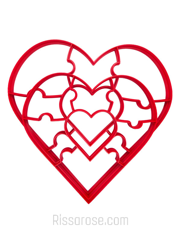 Valentine's day Cookie Cutter Stamp Love Heart Puzzle conversation messages gallery