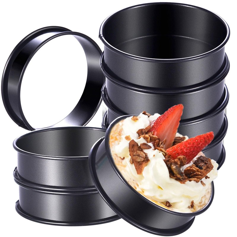 8Pack Crumpet Rings NONSTICK English Muffin Ring 4 Inch – Stainless Steel Dou…