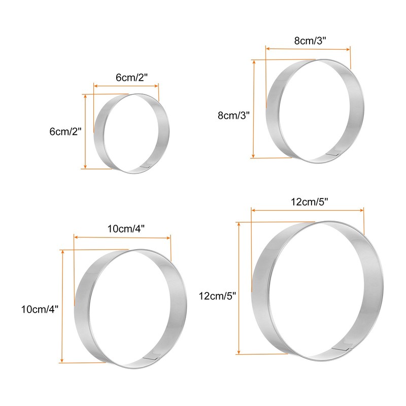 Circle Round Cookie Cutter Set Assorted Sizes Stainless Steel Geometric Cutters gallery